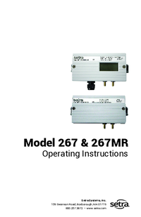 Thumbnail of document Manual - 267 Low Differential Pressure Transducer